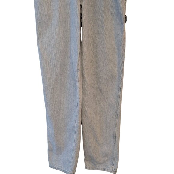 Vintage London London Womens Sz S Denim Two Tone Pinstriped One Piece Overalls - Picture 7 of 12